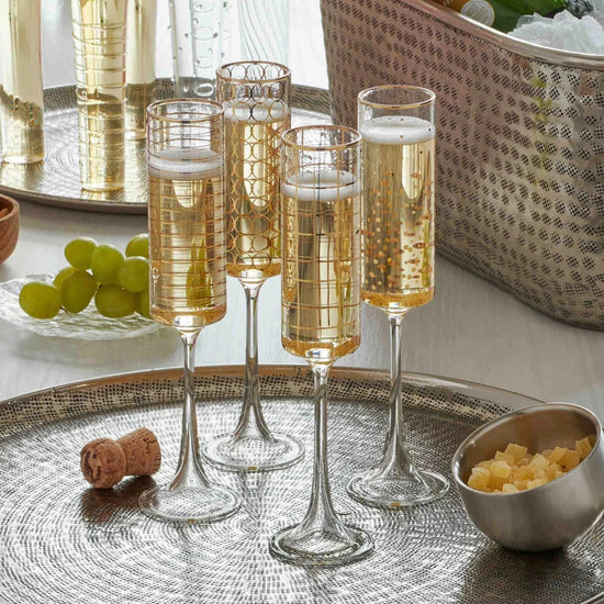 texxture Kyra™ Champagne Flutes, Set of 4 - lily & onyx