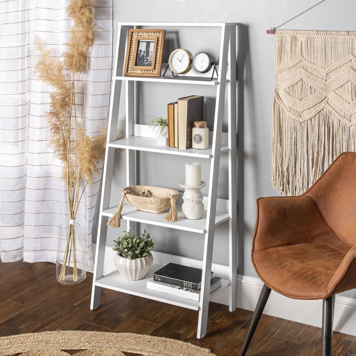 Walker Edison Ladder Wooden Shelf - lily & onyx