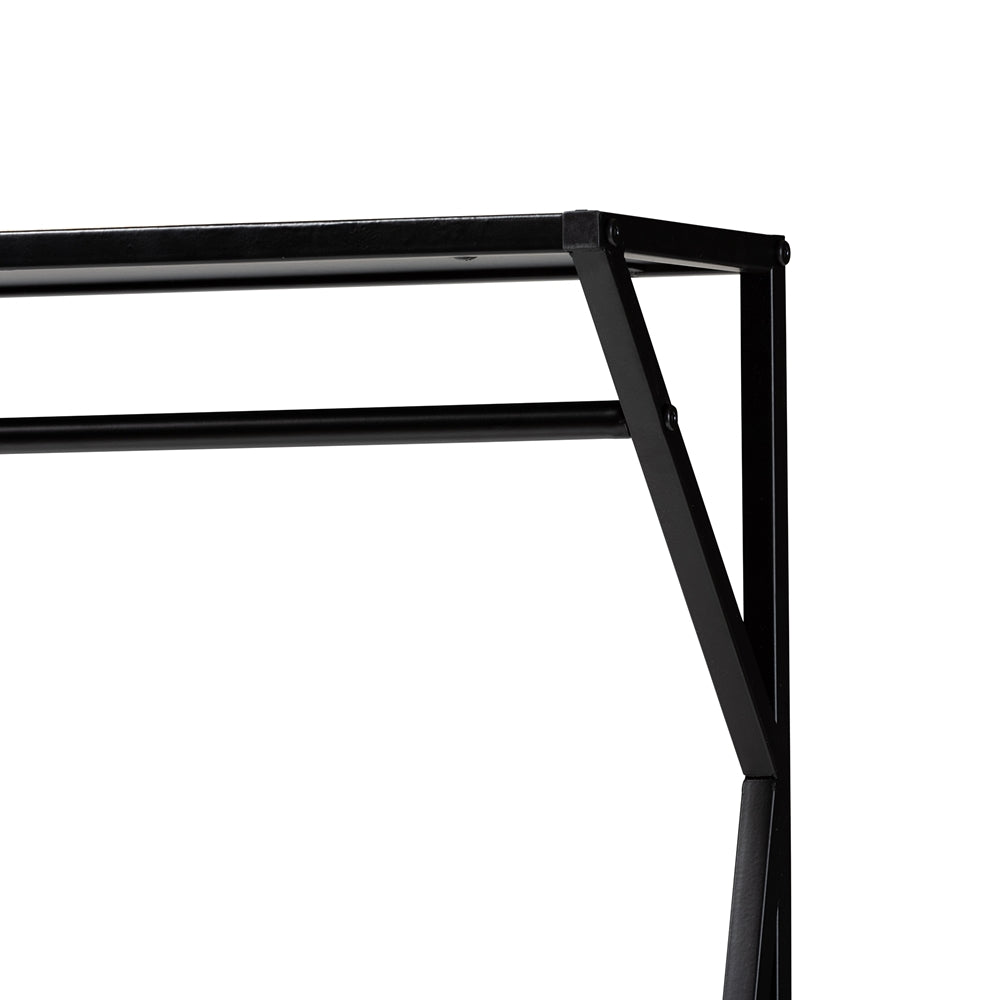 Baxton Studio Laima Vintage Rustic Industrial Distressed Wood and Black Metal Finished Entryway Coat Hanger - lily & onyx