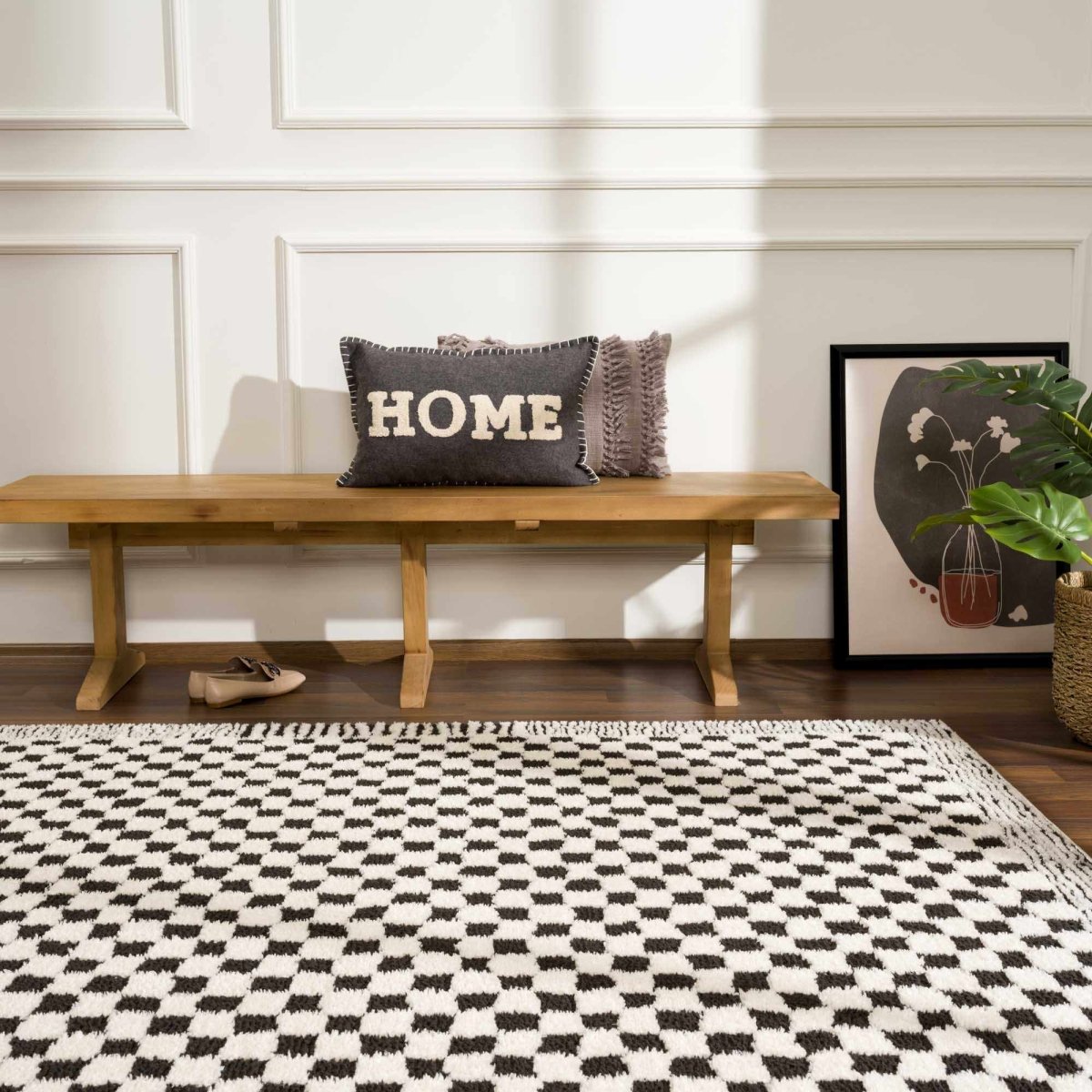 Hauteloom Leryn Black & White Checkered Area Rug - lily & onyx