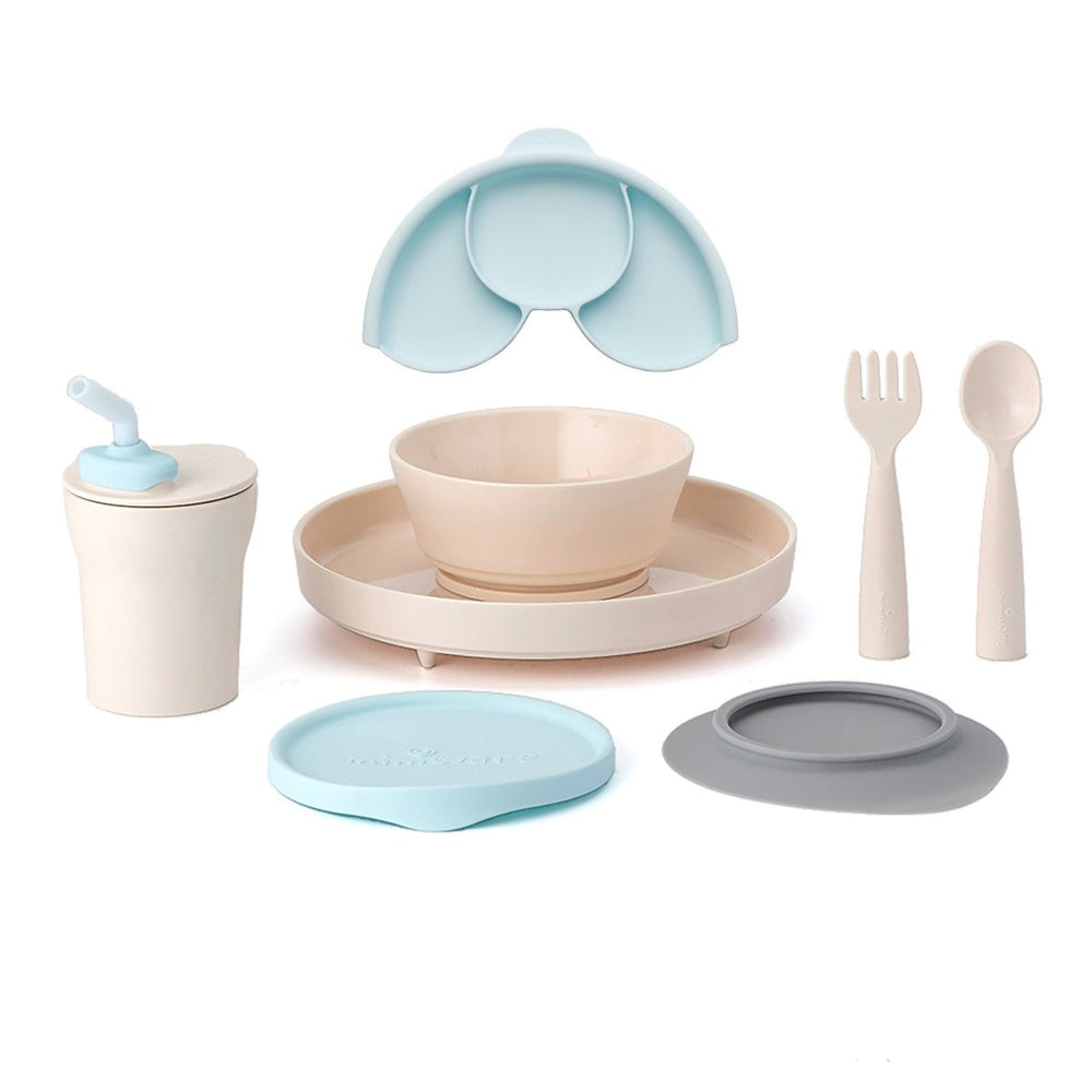 Miniware Little Foodie Deluxe - Vanilla + Aqua - lily & onyx