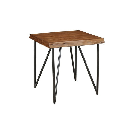 Alpine Furniture Live Edge End Table, Light Walnut - lily & onyx