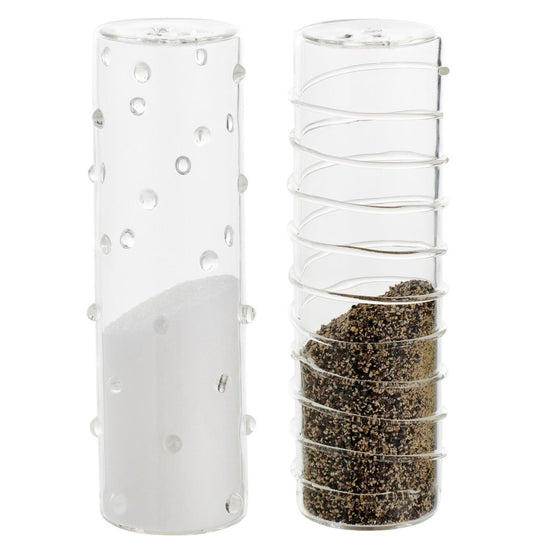 Load image into Gallery viewer, texxture Livenza™ Glass Salt &amp;amp; Pepper Shakers - lily &amp;amp; onyx
