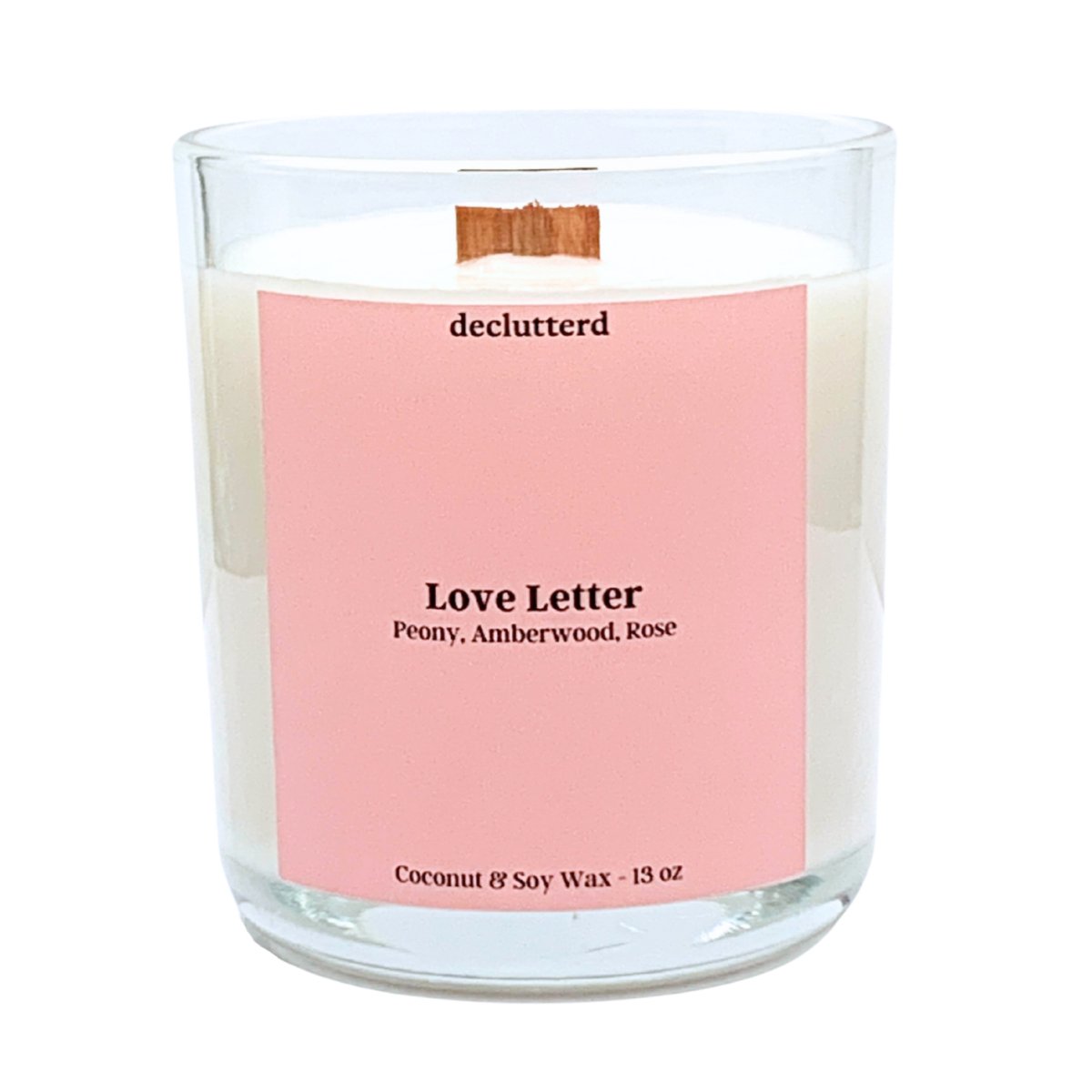 declutterd Love Letter Wood Wick Candle - lily & onyx