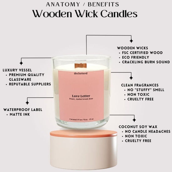 declutterd Love Letter Wood Wick Candle - lily & onyx