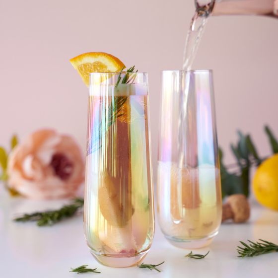 Twine Luster Stemless Champagne Flute Set - lily & onyx