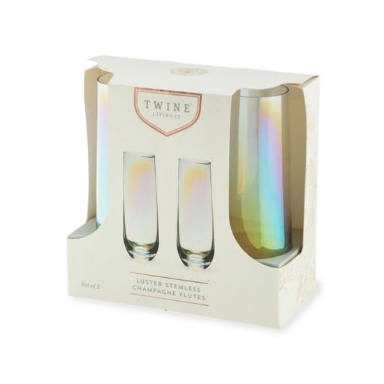 Twine Luster Stemless Champagne Flute Set - lily & onyx