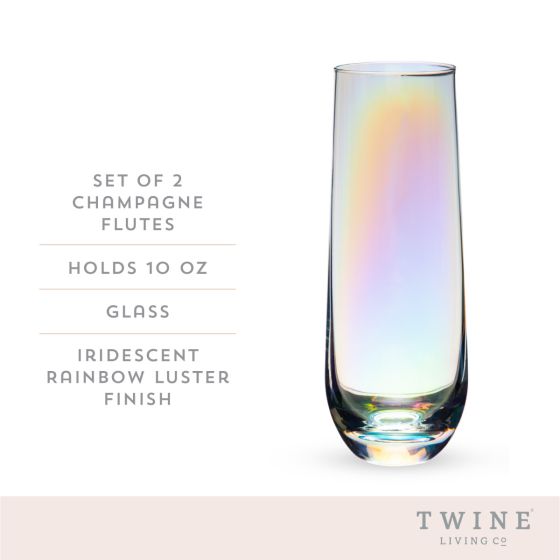 Twine Luster Iridescent Champagne Glasses - Stemless Champagne