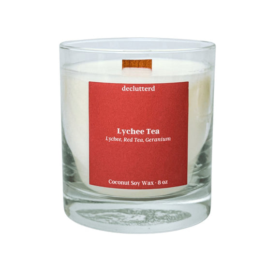 declutterd Lychee Tea Wood Wick Candle - lily & onyx