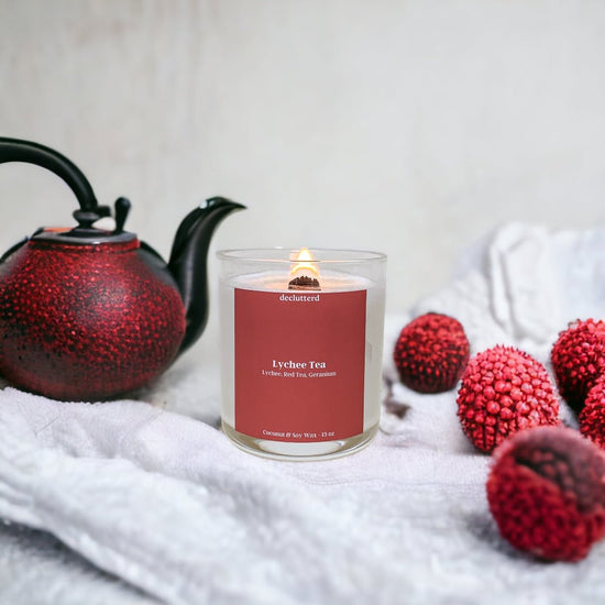 declutterd Lychee Tea Wood Wick Candle - lily & onyx