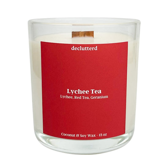 declutterd Lychee Tea Wood Wick Candle - lily & onyx