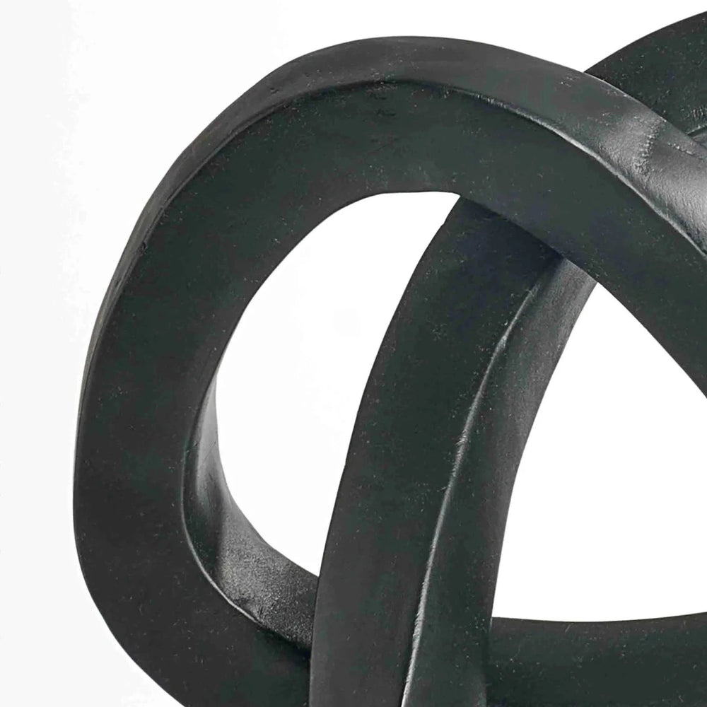 
                      
                        Close up of Mabini™ Abstract Teak Wood Sculpture in black against white background
                      
                    