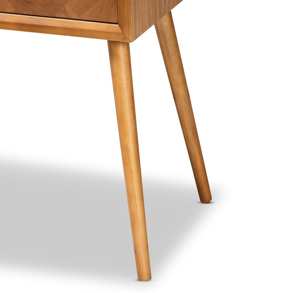 
                      
                        Baxton Studio Mae Mid Century Modern Natural Brown Finished Wood 2 Drawer Console Table - lily & onyx
                      
                    