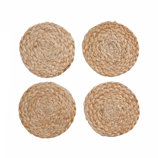 Load image into Gallery viewer, texxture Makuri™ Jute Coasters, Set of 4 - lily &amp;amp; onyx
