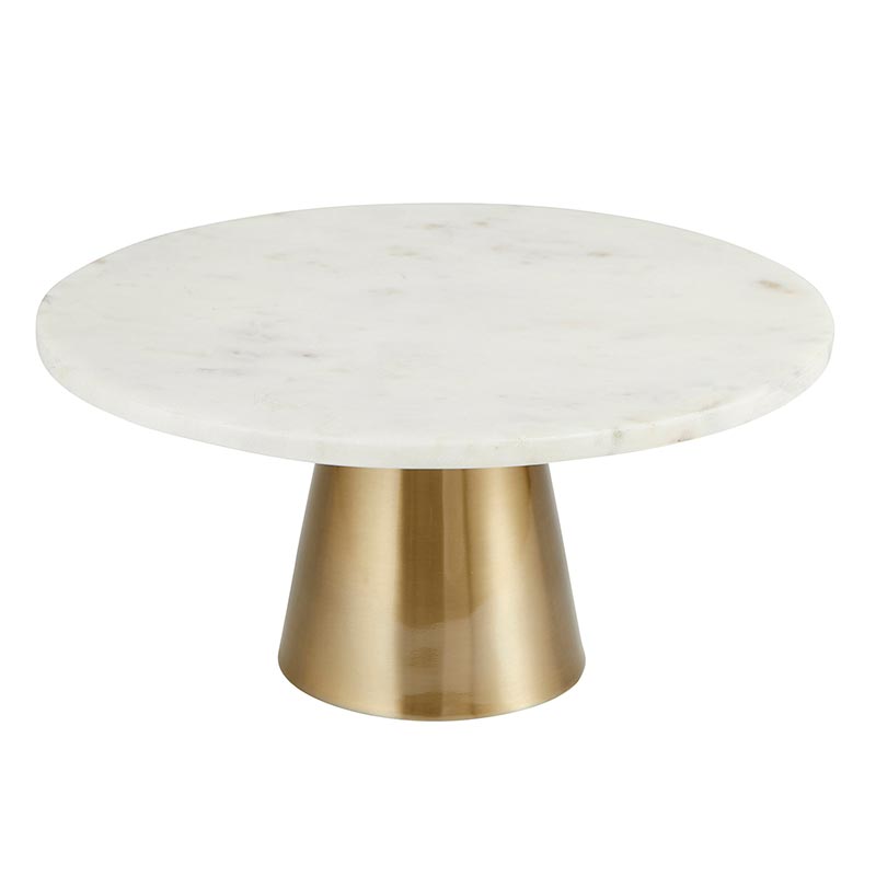 Load image into Gallery viewer, Santa Barbara Design Studio Marble &amp;amp; Brass Base Cake Stand - lily &amp;amp; onyx
