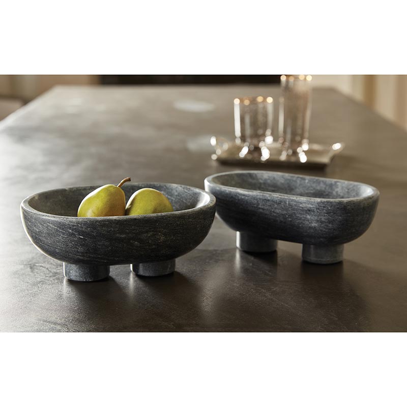 Santa Barbara Design Studio Marble Footed Serving Bowl, Set of 2 - lily & onyx