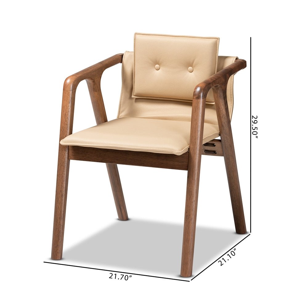
                      
                        Baxton Studio Marcena Mid Century Modern Faux Leather & Walnut Brown Finished Wood 2 Piece Dining Chair Set - lily & onyx
                      
                    