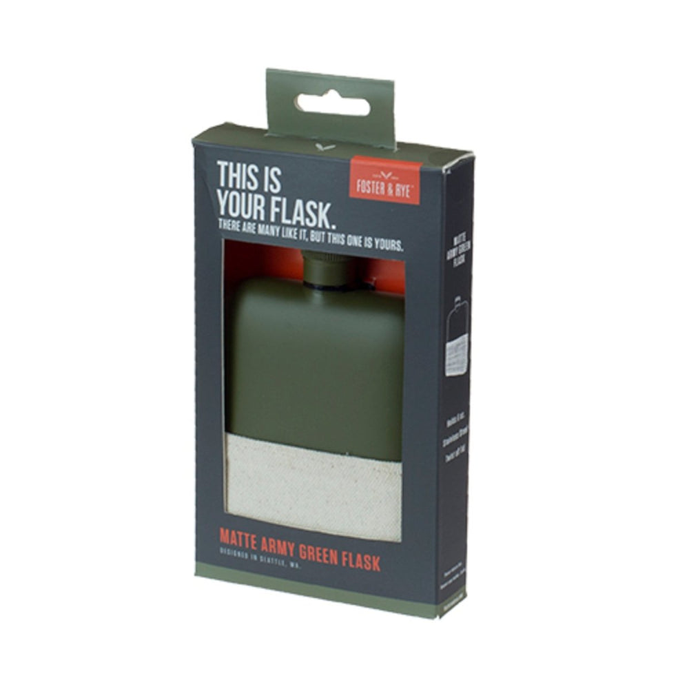 
                      
                        Foster & Rye Matte Army Green Flask - lily & onyx
                      
                    
