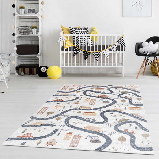 Hauteloom Mave Roads Washable Kids Rug - lily & onyx