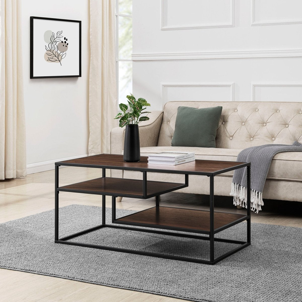 Walker Edison Maya 40" Contemporary Metal Coffee Table - lily & onyx