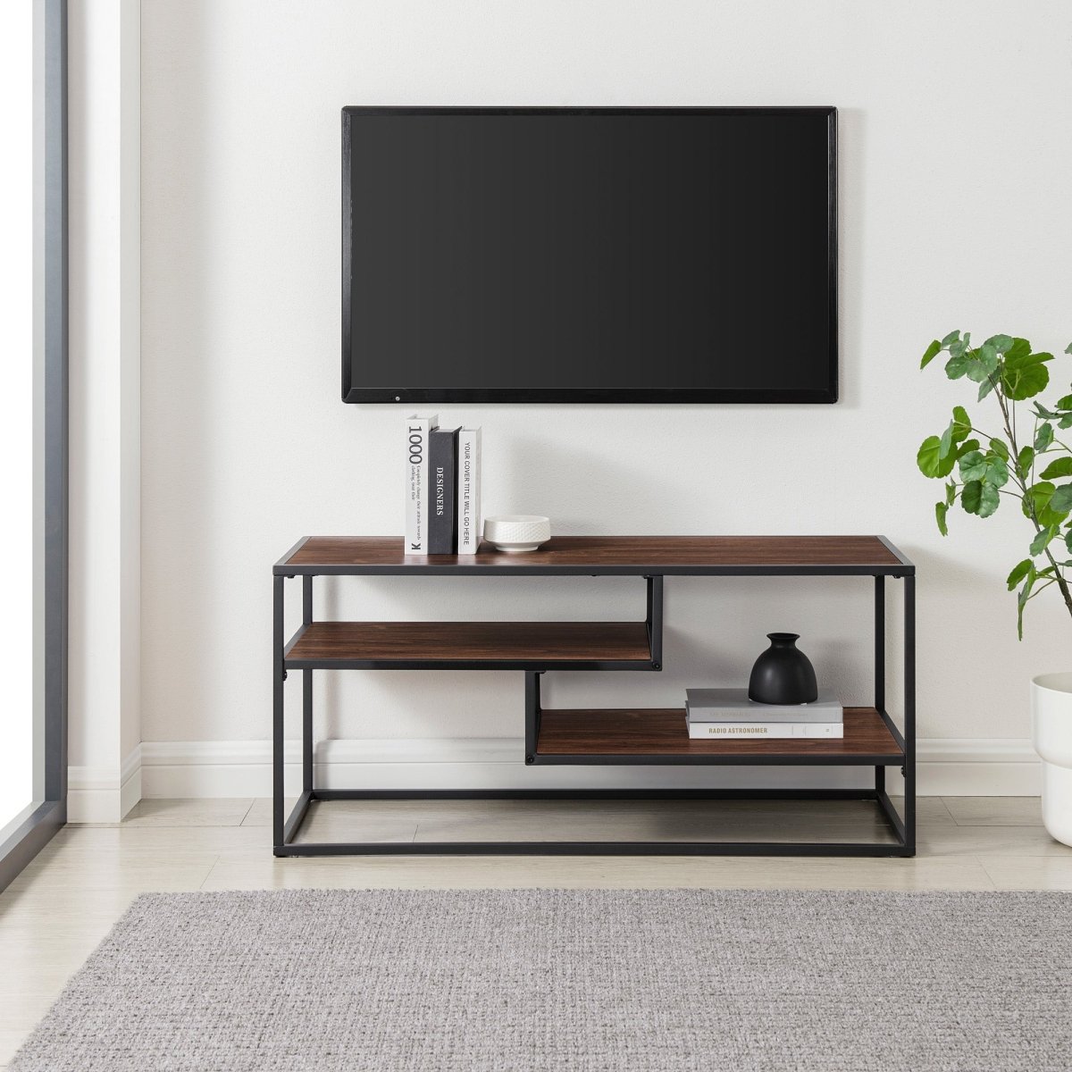 Walker Edison Maya 40" Contemporary Metal TV Stand - lily & onyx