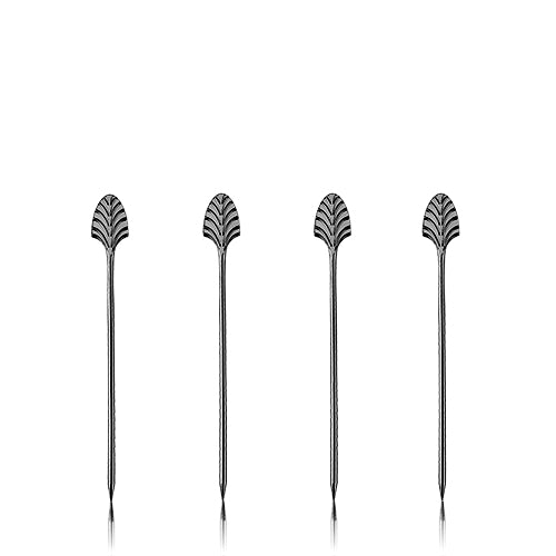 Viski Gunmetal Deco Cocktail Picks, Set of 4 - lily & onyx