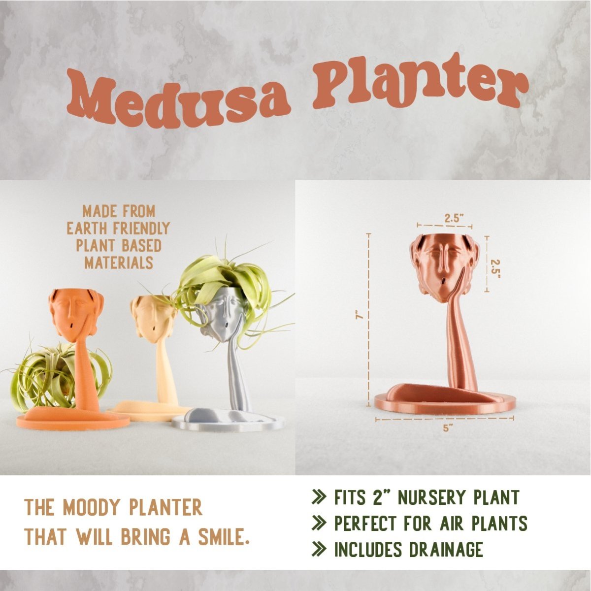 Rosebud HomeGoods Medusa Air Head Planter - lily & onyx