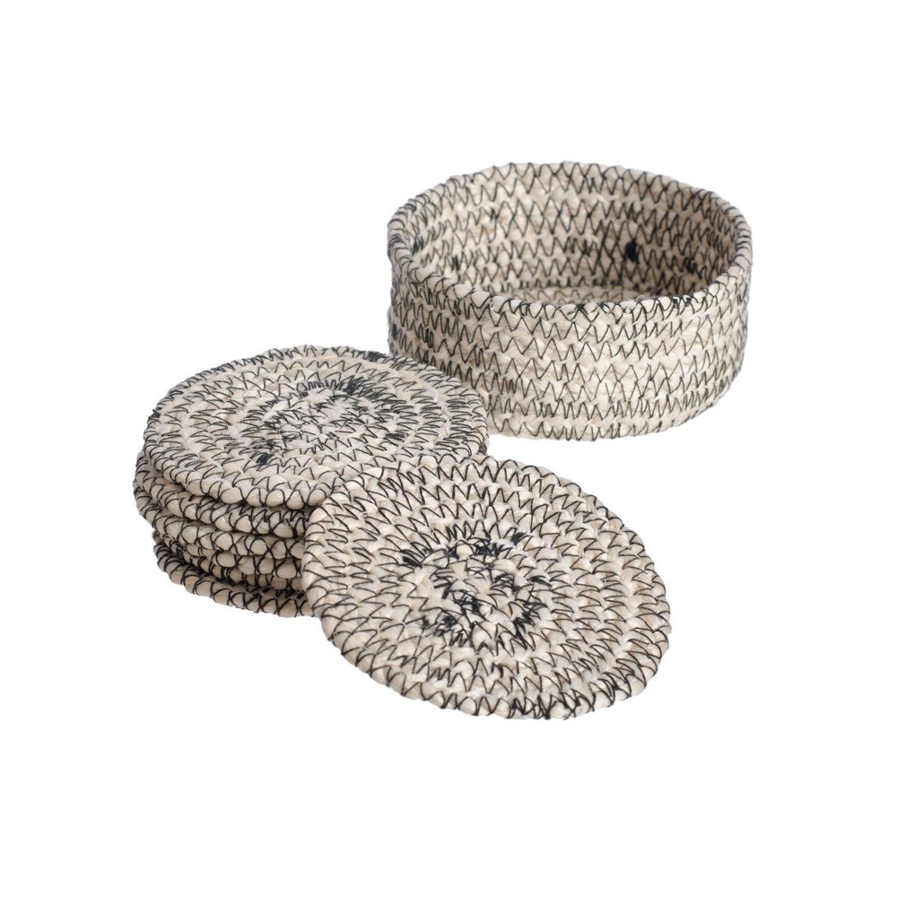 
                      
                        texxture Melia™ Black & White Coasters, Set of 8 - lily & onyx
                      
                    