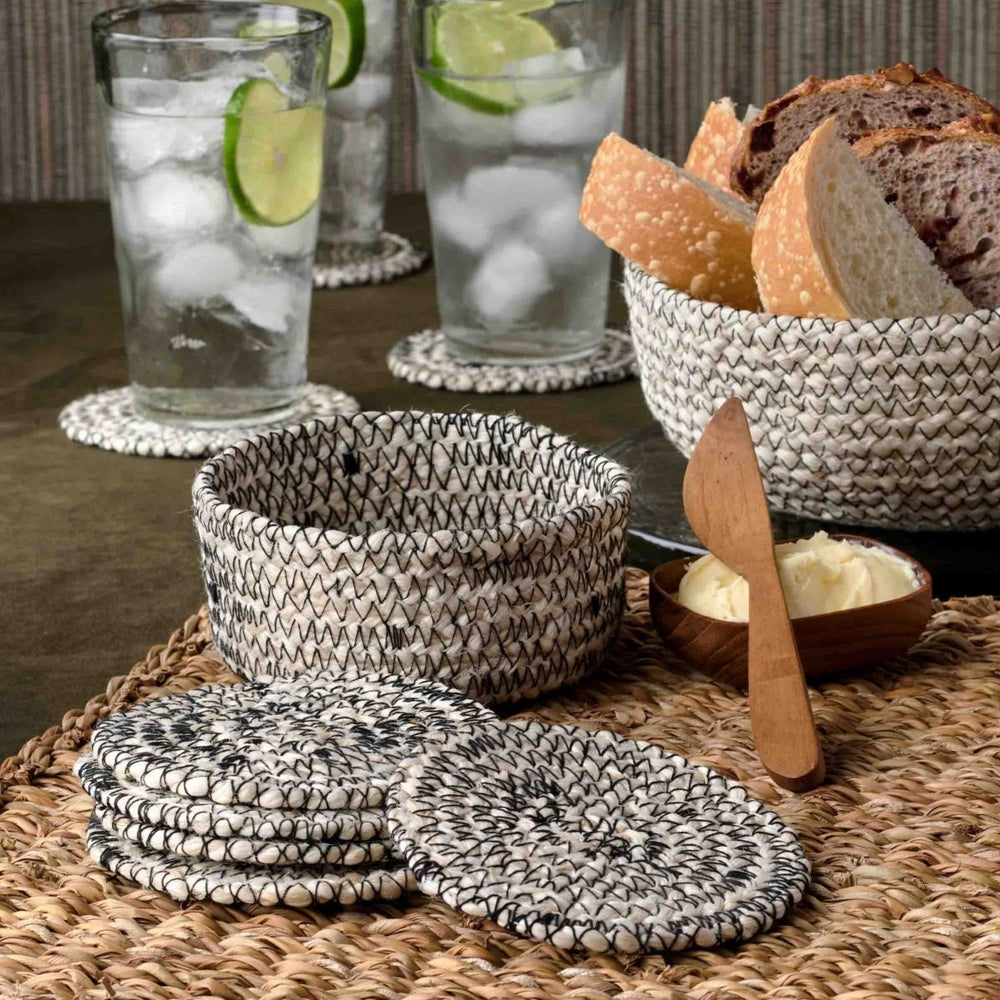 
                      
                        texxture Melia™ Black & White Coasters, Set of 8 - lily & onyx
                      
                    