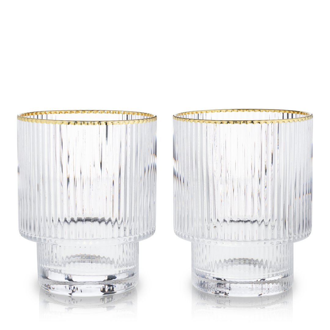 Load image into Gallery viewer, Viski Meridian Tumblers - lily &amp;amp; onyx
