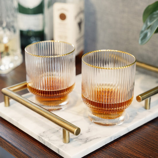 Load image into Gallery viewer, Viski Meridian Tumblers - lily &amp;amp; onyx
