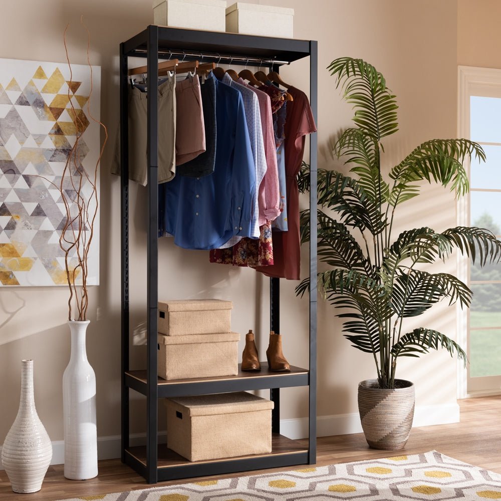 Baxton Studio Metal 3 Shelf Free Standing Closet Storage Organizer - lily & onyx