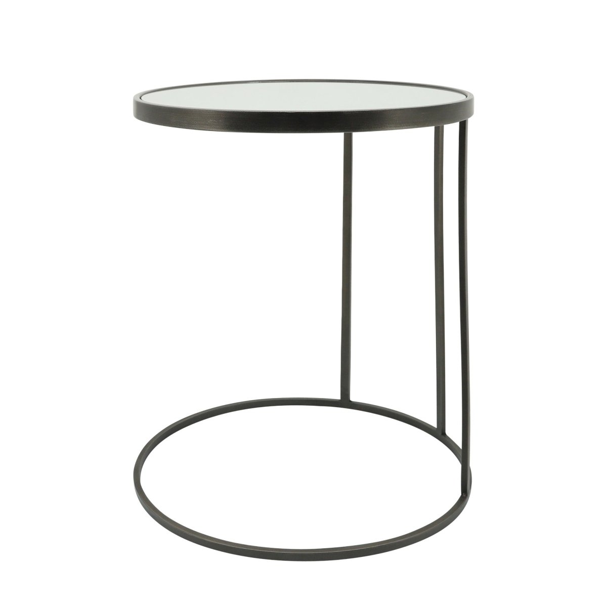Sagebrook Home Metal Nesting Side Tables with Mirrored Tops, Set of 2 - lily & onyx