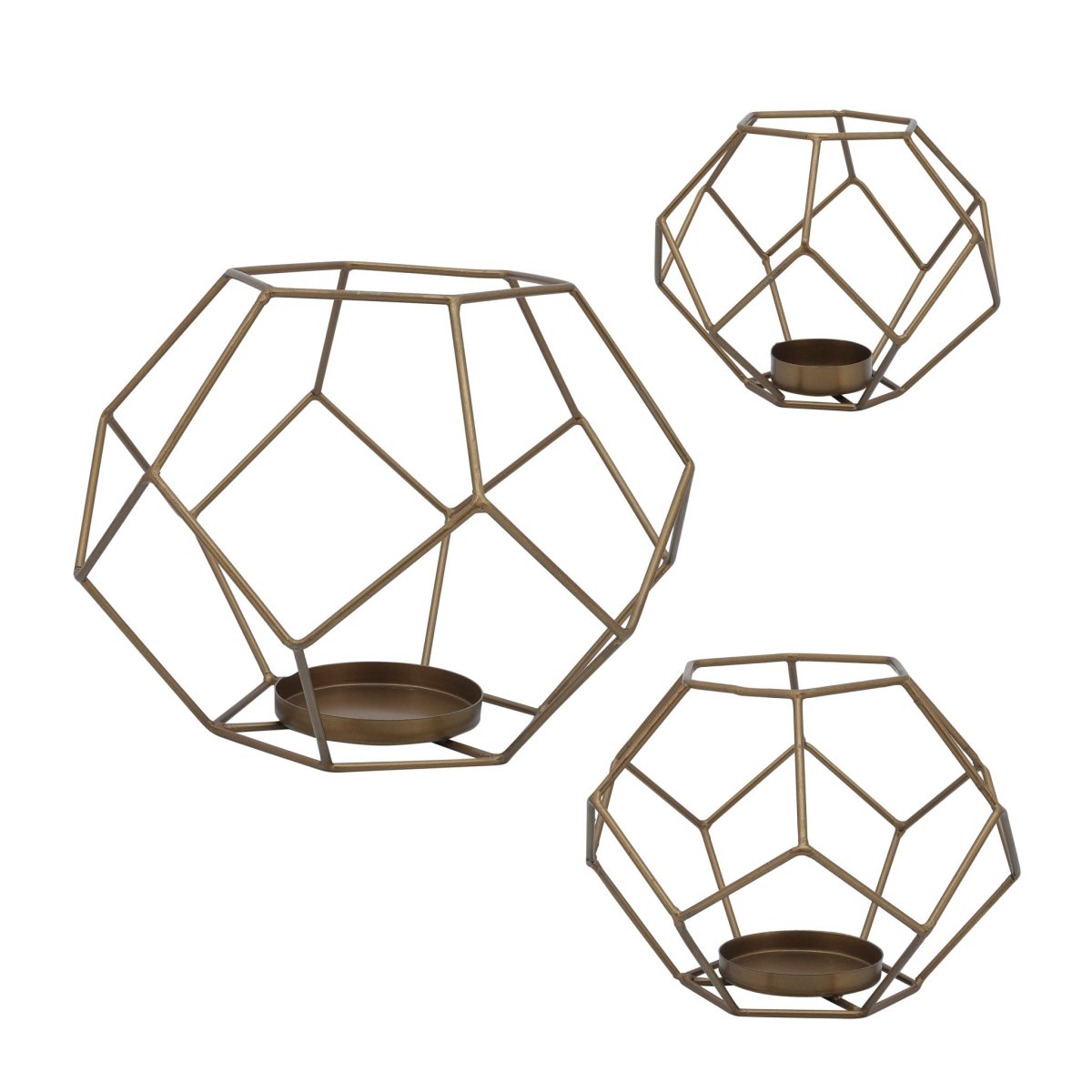 Sagebrook Home Metal Orb Votive Holder Trio, Bronze - lily & onyx