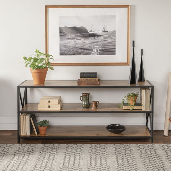 Walker Edison Metal X 60" Bookshelf - lily & onyx