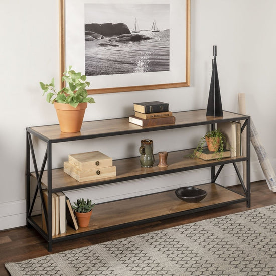 Walker Edison Metal X 60" Bookshelf - lily & onyx