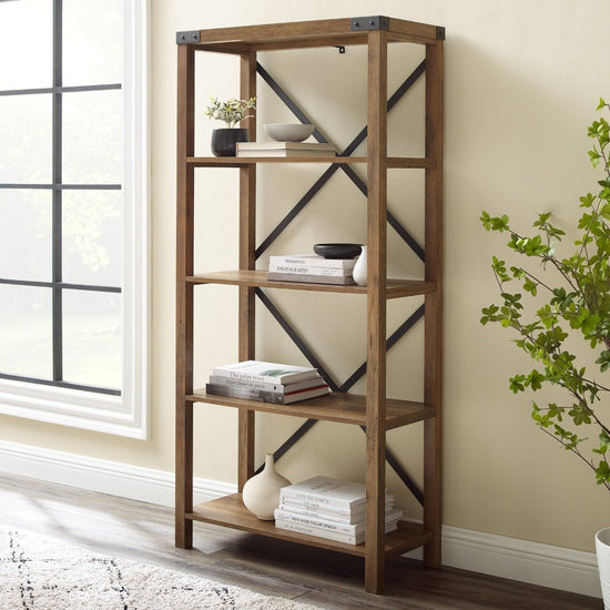 Walker Edison Metal X Bookshelf - lily & onyx