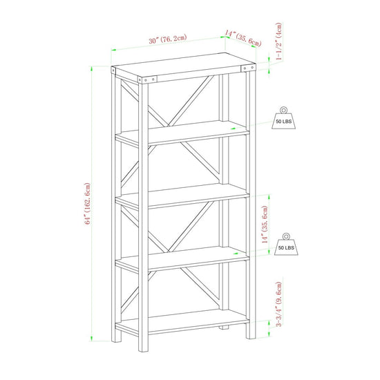 Walker Edison Metal X Bookshelf - lily & onyx