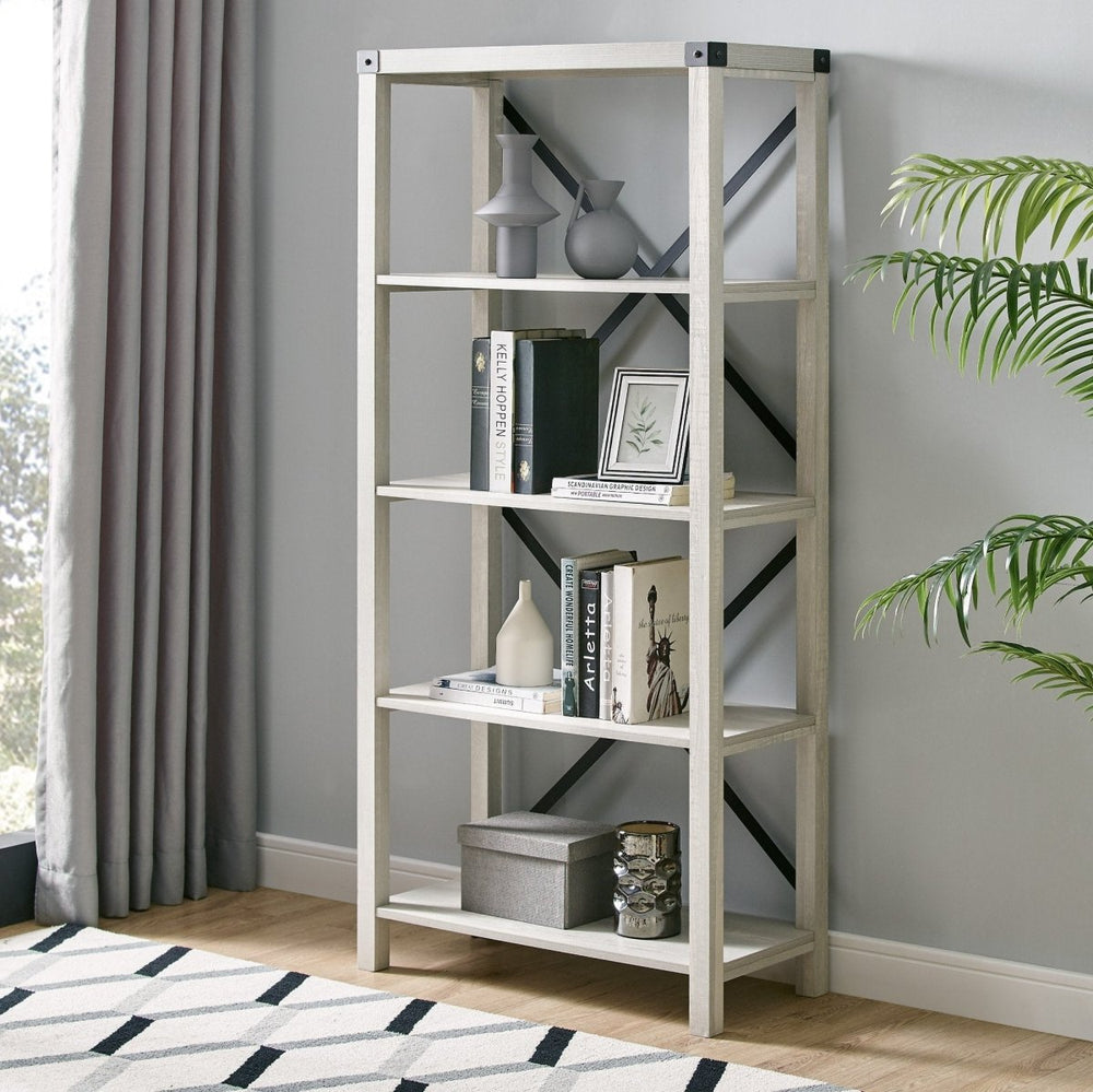 Walker Edison Metal X Bookshelf - lily & onyx