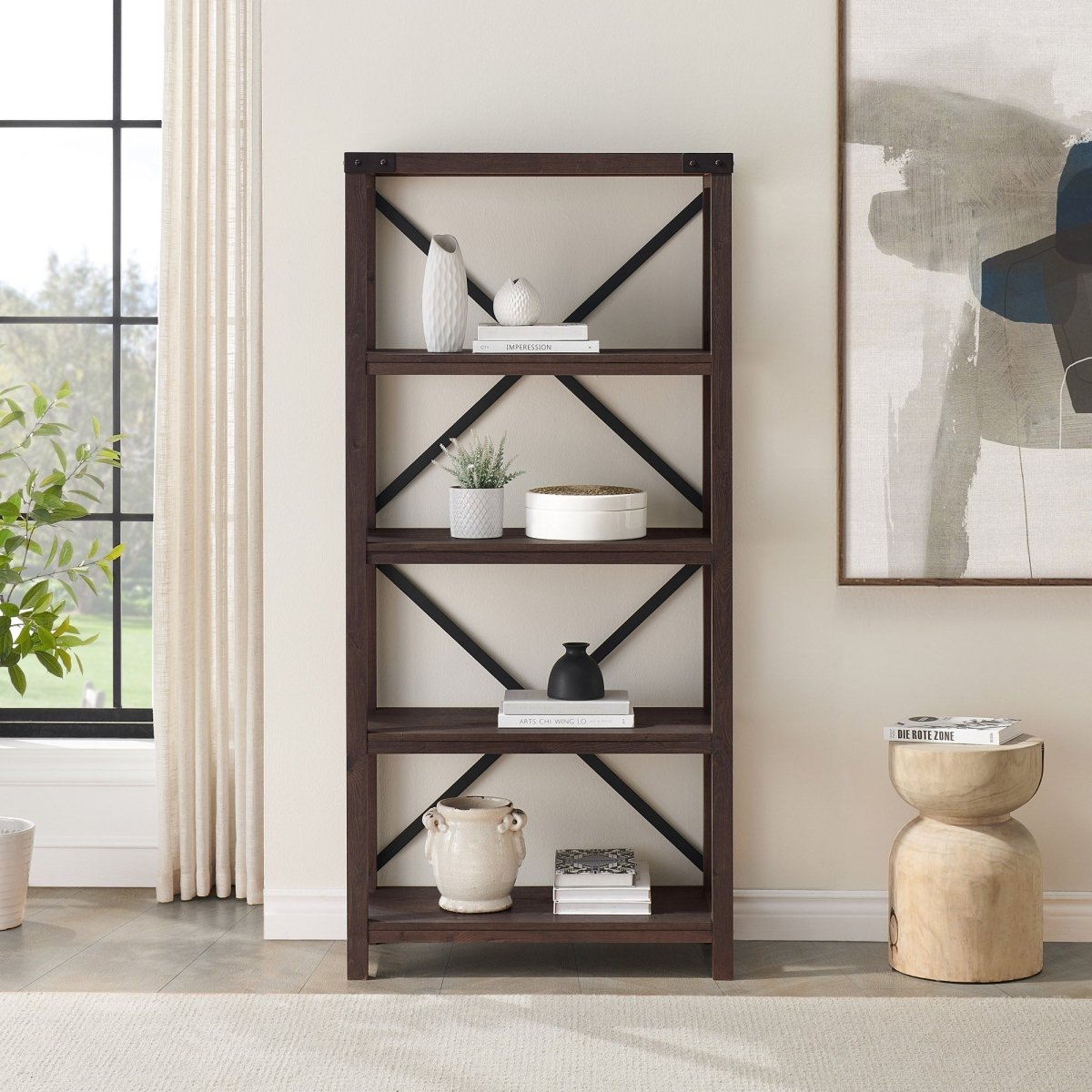 Walker Edison Metal X Bookshelf - lily & onyx