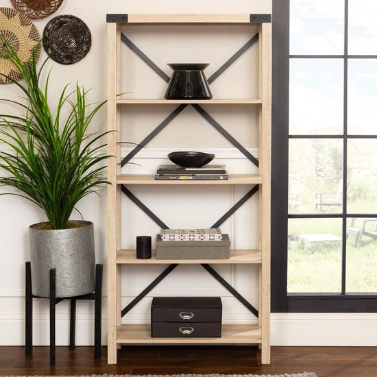 Walker Edison Metal X Bookshelf - lily & onyx