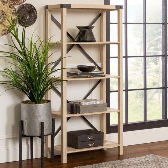 Walker Edison Metal X Bookshelf - lily & onyx