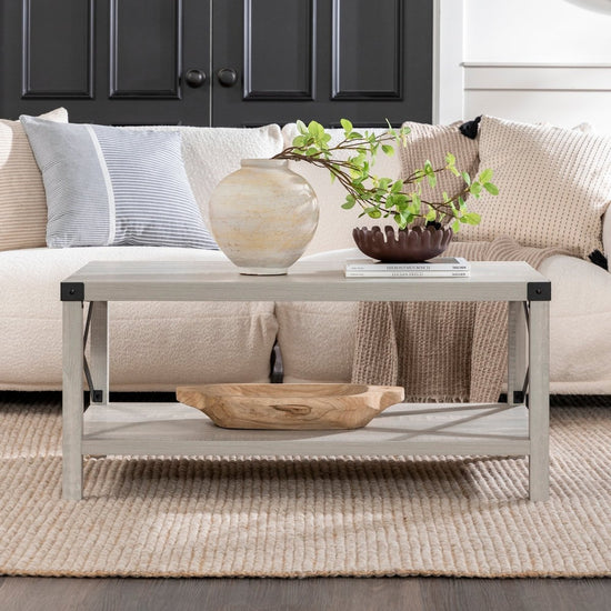 Walker Edison Metal X Coffee Table - lily & onyx