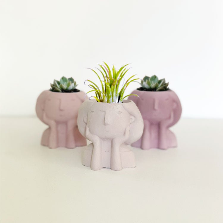 Uno Atelier Mia Planter Trio, 3 Inch - Think Pink Edition - lily & onyx