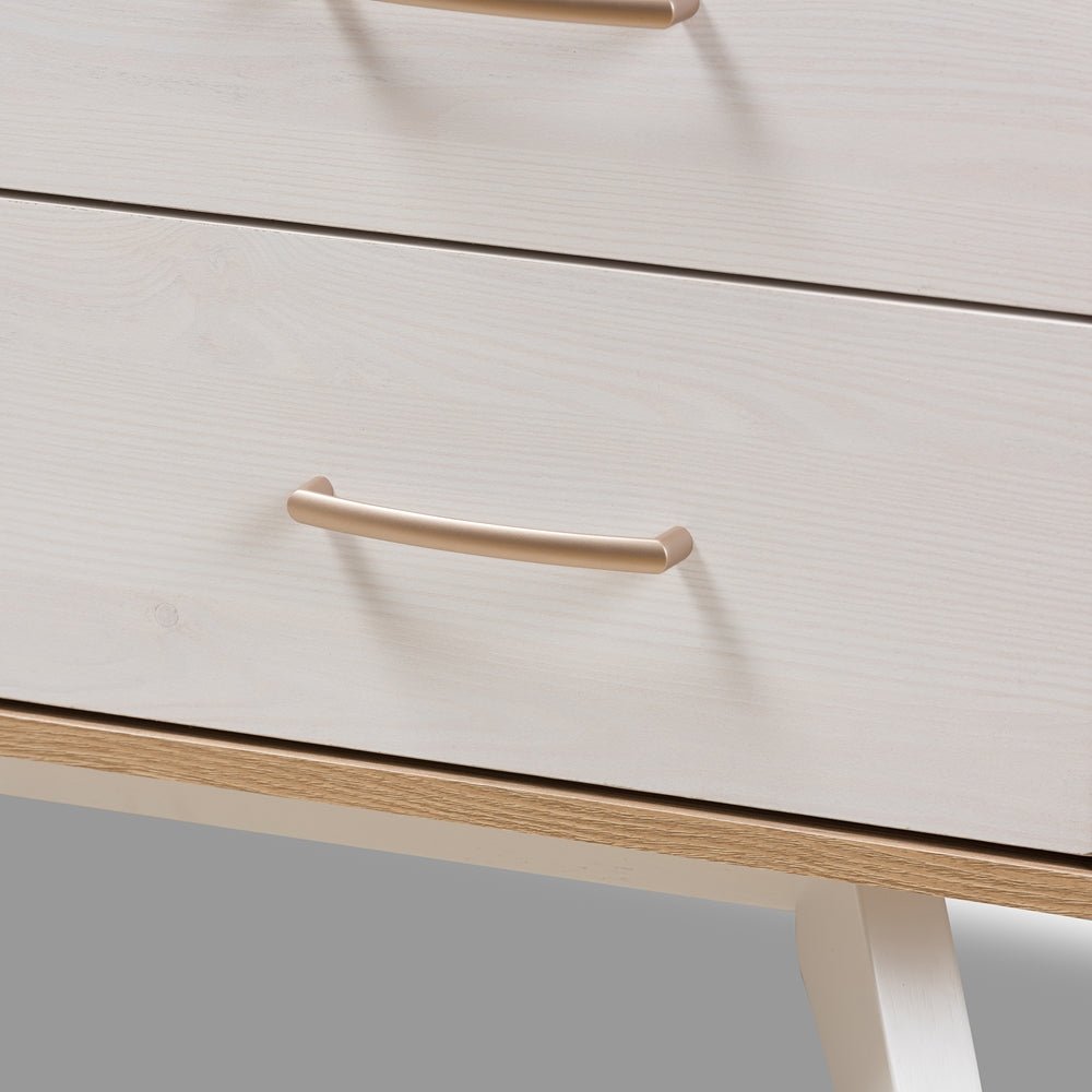 
                      
                        Baxton Studio Mid Century Modern Natural Oak And Whitewashed Finished Wood 6 Drawer Dresser - lily & onyx
                      
                    