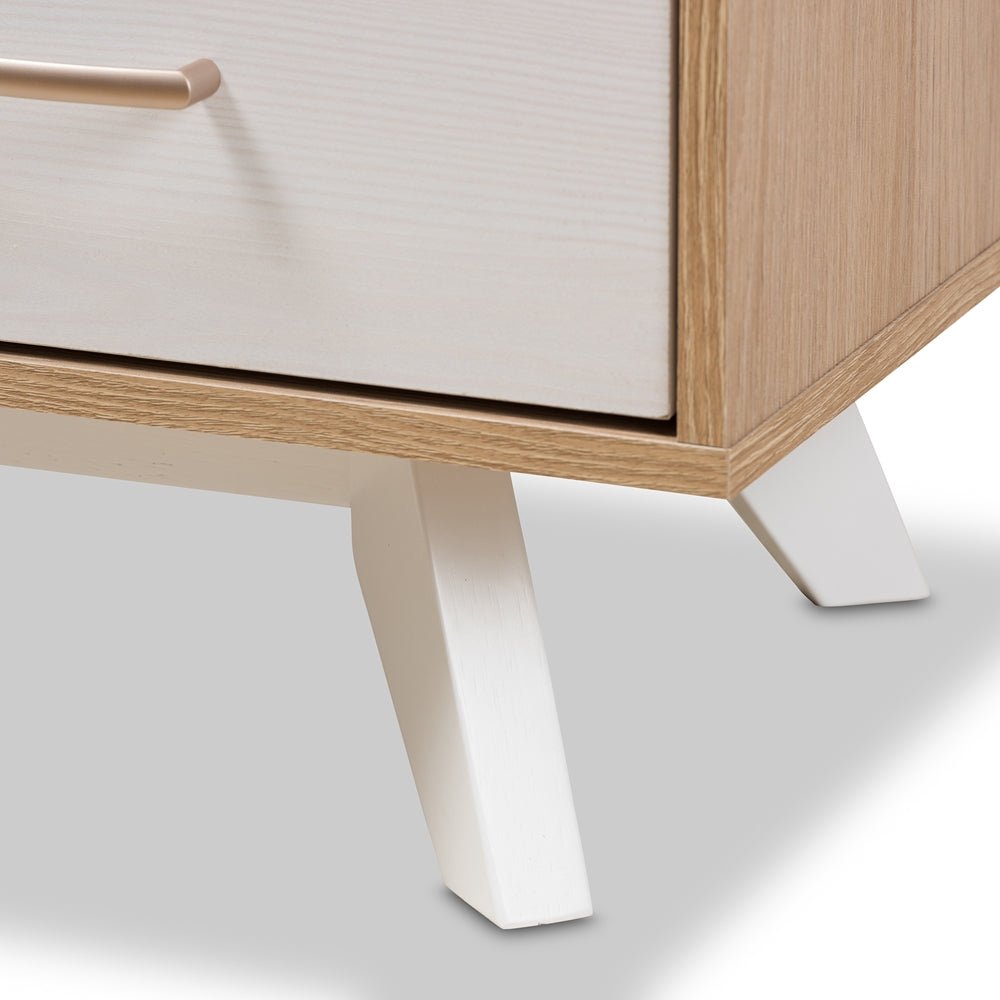 
                      
                        Baxton Studio Mid Century Modern Natural Oak And Whitewashed Finished Wood 6 Drawer Dresser - lily & onyx
                      
                    