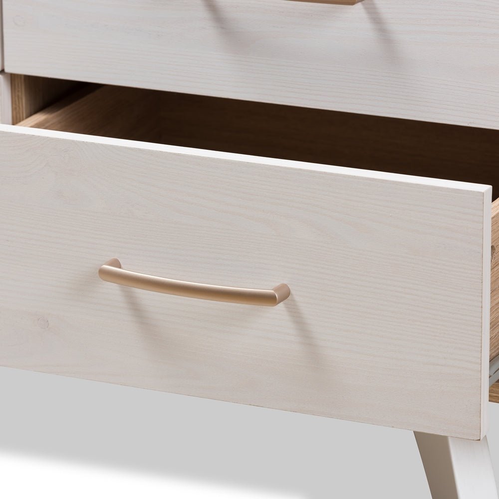 
                      
                        Baxton Studio Mid Century Modern Natural Oak And Whitewashed Finished Wood 6 Drawer Dresser - lily & onyx
                      
                    