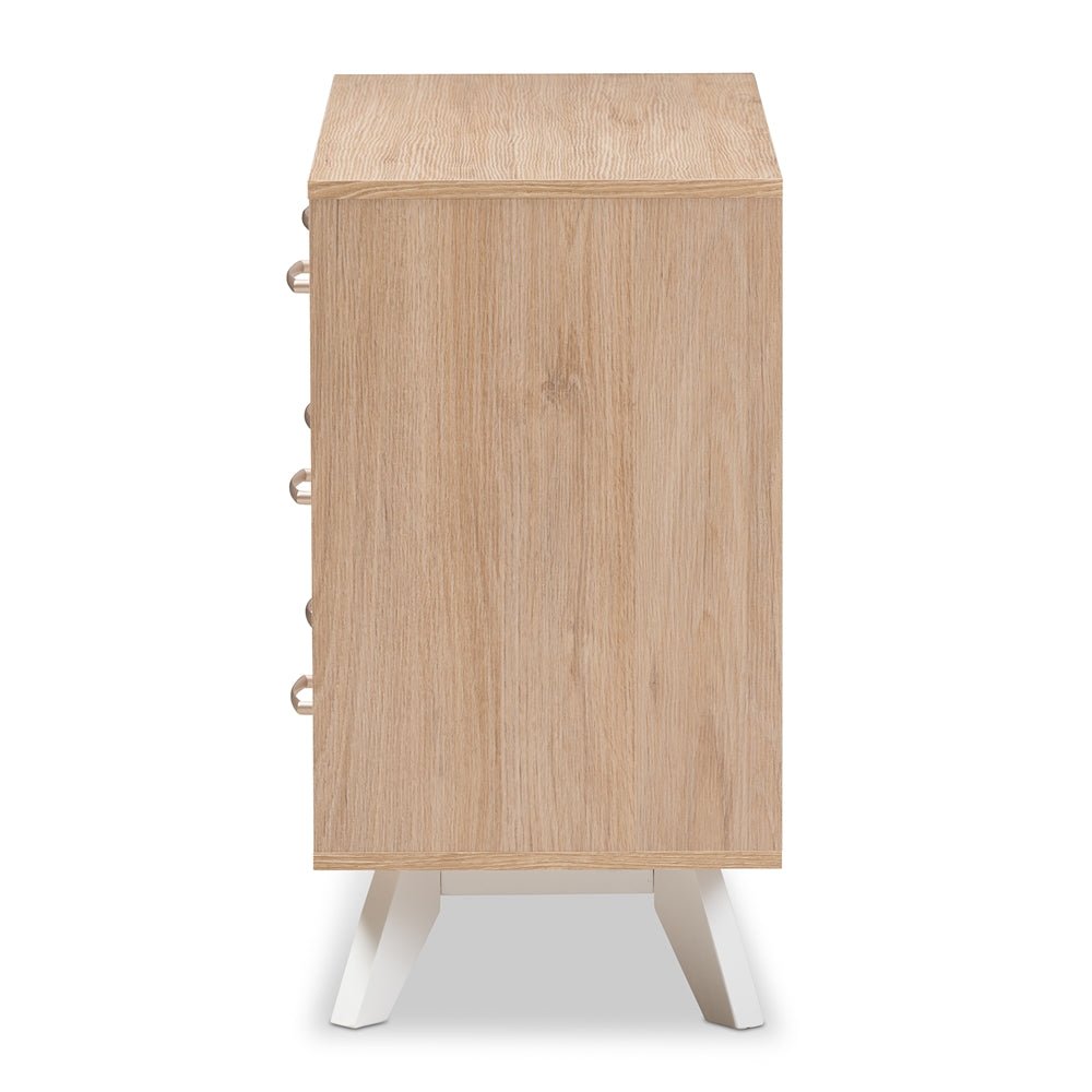 
                      
                        Baxton Studio Mid Century Modern Natural Oak And Whitewashed Finished Wood 6 Drawer Dresser - lily & onyx
                      
                    