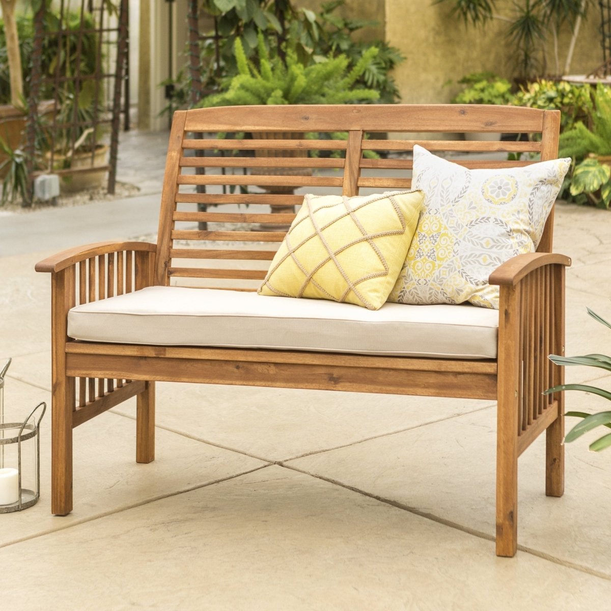 Walker Edison Midland Patio Loveseat - lily & onyx