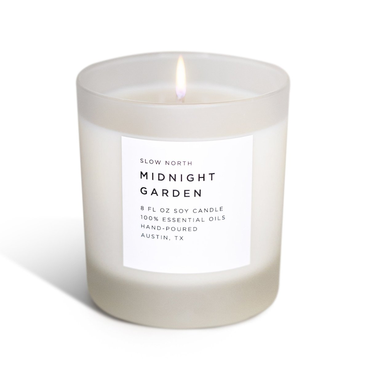 Slow North Midnight Garden | Lavender + Rosemary + Geranium | Frosted Candle, 8 oz - lily & onyx